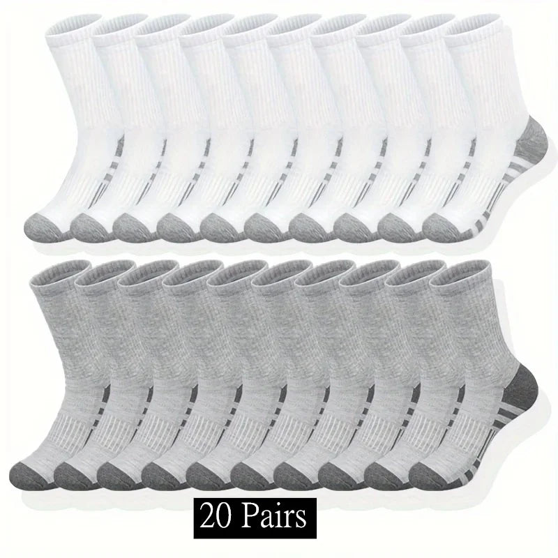Multi-pack men’s classic crew sports socks in black and white – breathable durable design for sports | 3KDyn